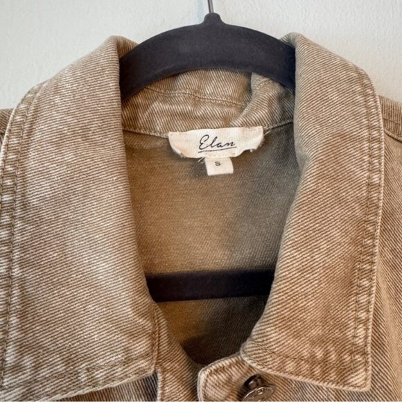 Elan Beige Wash Denim Jean button up Vest - Picture 3 of 13